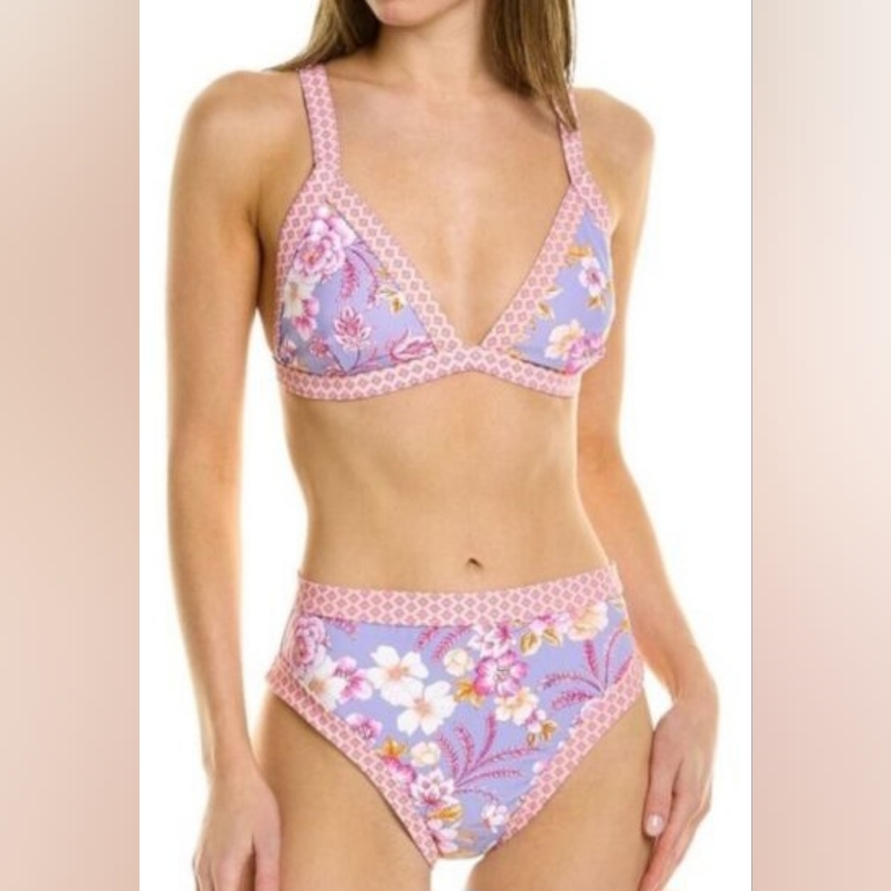 👒NANETTE LEPORE BRAND NEW PRINTED HIGH WAIST BIKINI SET SIZE 6